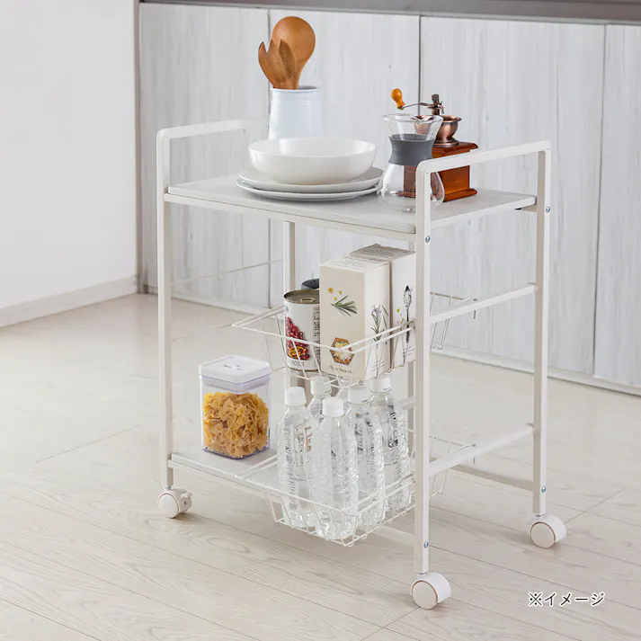 木天板付きキッチンワゴン ワイド J6