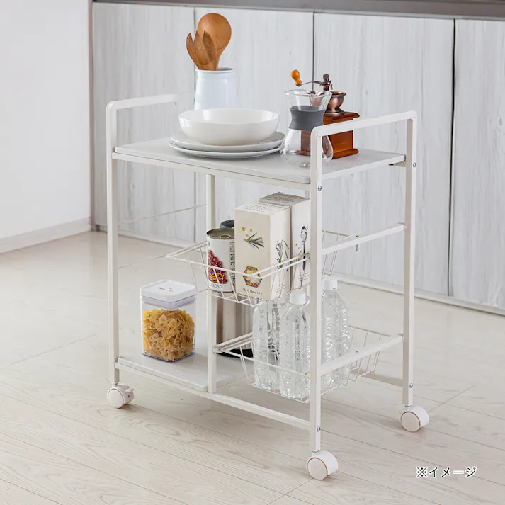 木天板付きキッチンワゴン ワイド J6