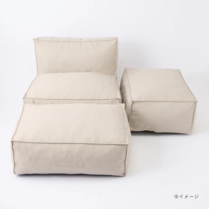 くつろぎビッグソファ ベージュ 幅95cm 奥行95cm 高さ80cm