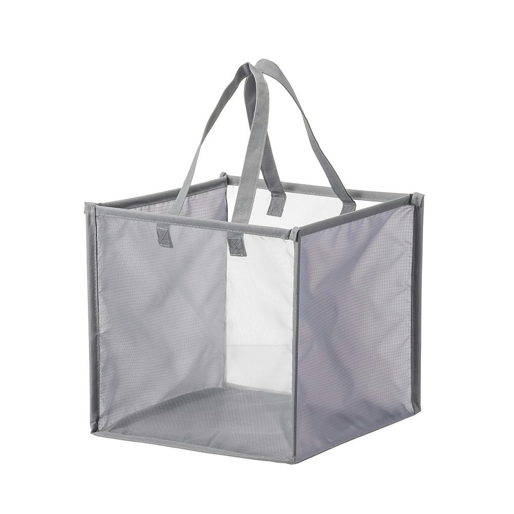 たためるランドリーボックス 1段タイプ グレー 幅34cm 奥行34cm 高さ34cm