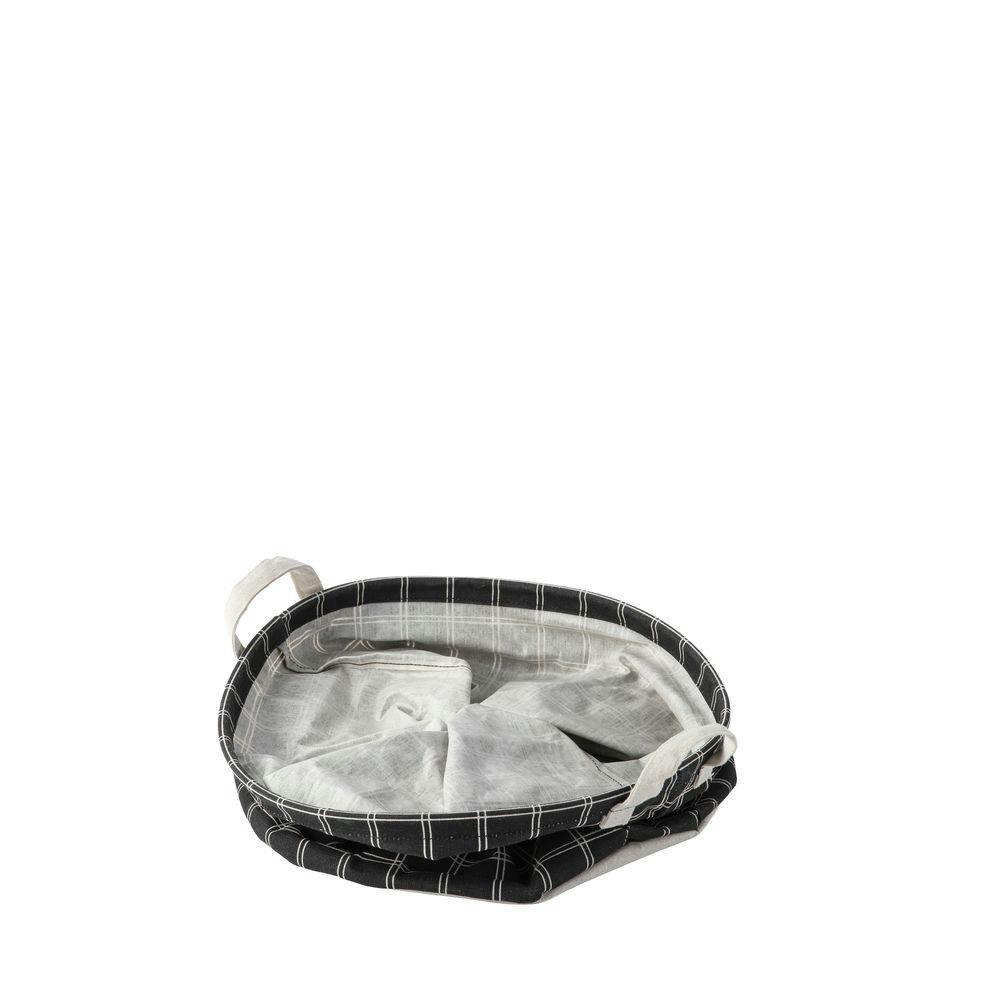 ラウンドバスケット チェックブラック | バスケット・ランドリー収納
