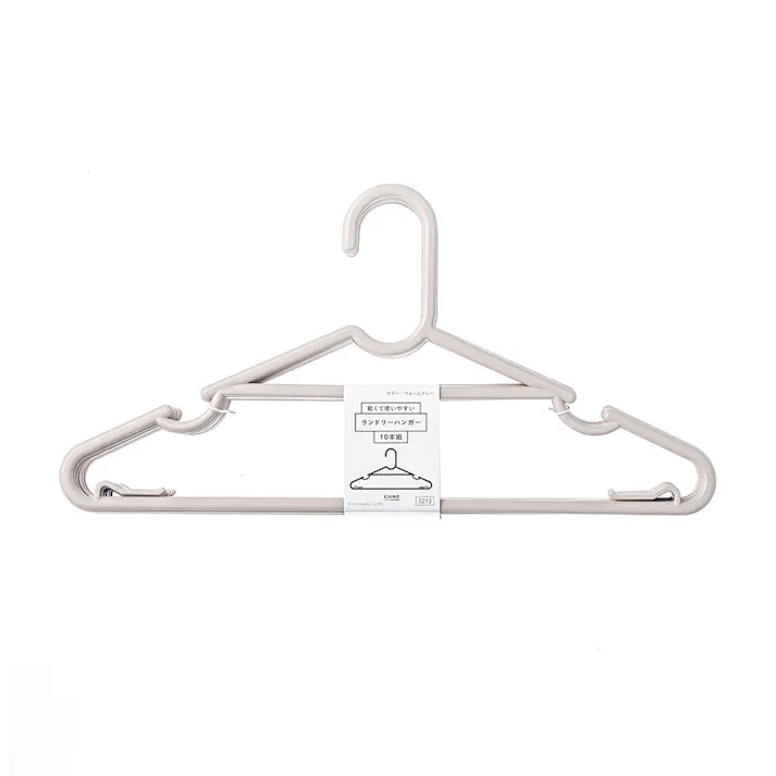 ランドリーハンガー 10本組 ホワイトグレー