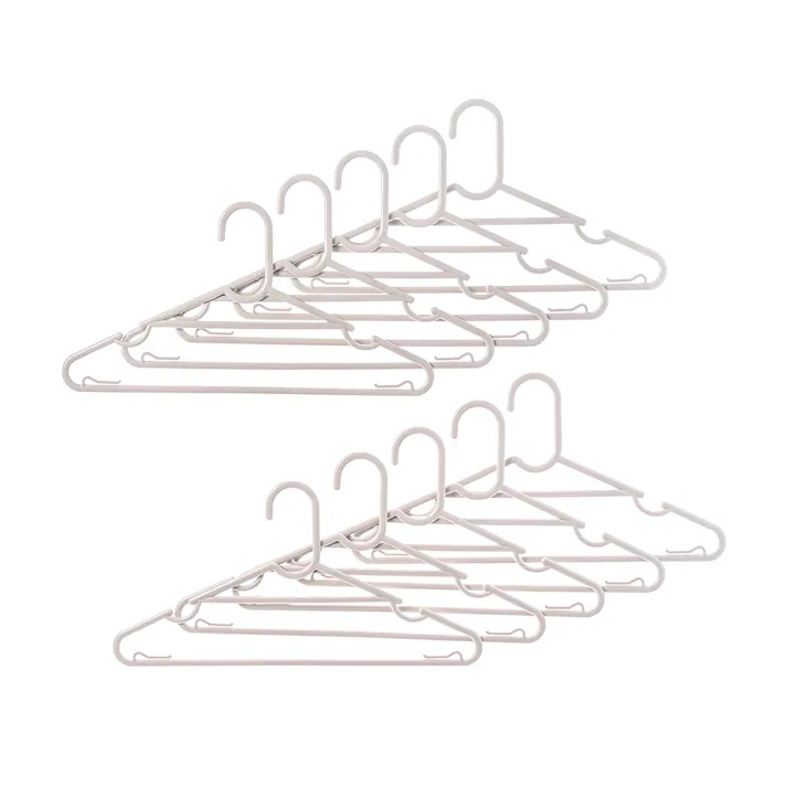 ランドリーハンガー 10本組 ホワイトグレー