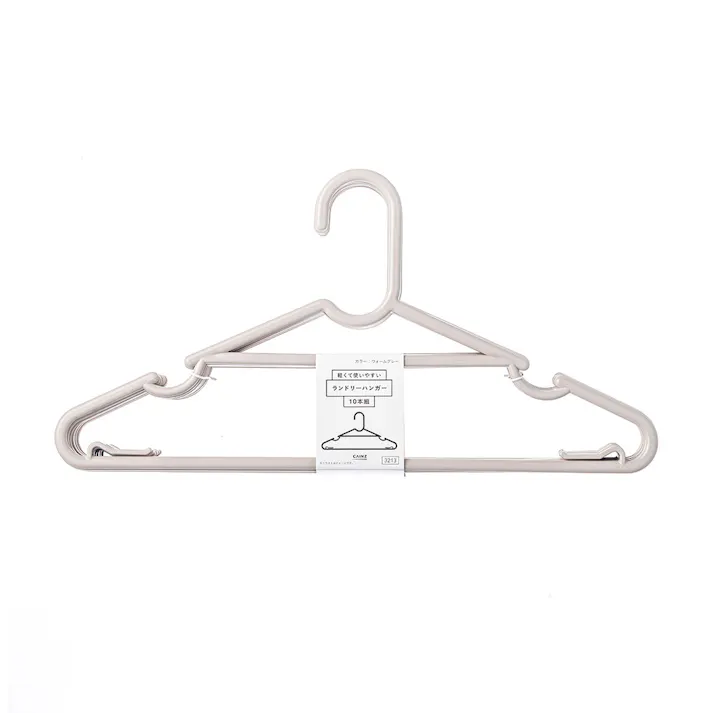 ランドリーハンガー 10本組 ホワイトグレー