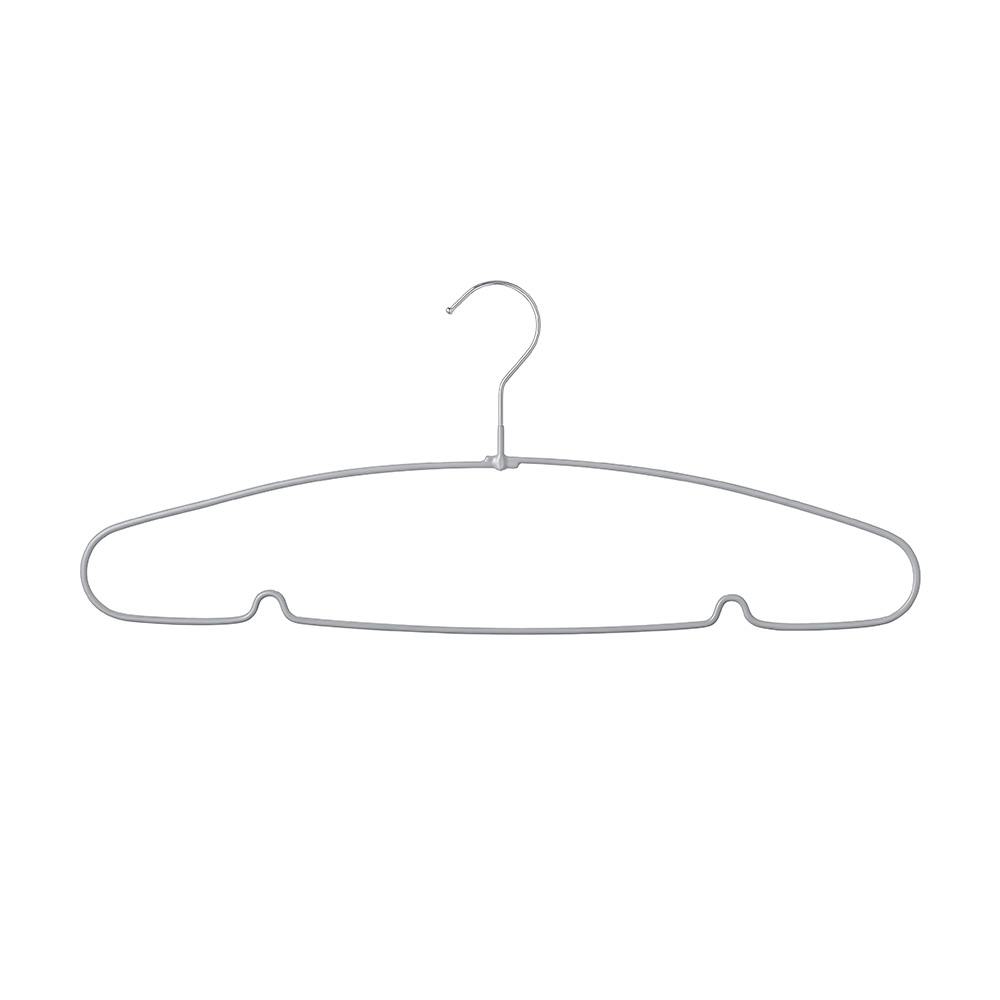 新品未使用　スチール　ハンガー　滑り止め止めなし　45本 すべらないスチールハンガー 45cm 5本組 グレー | 衣類ハンガー