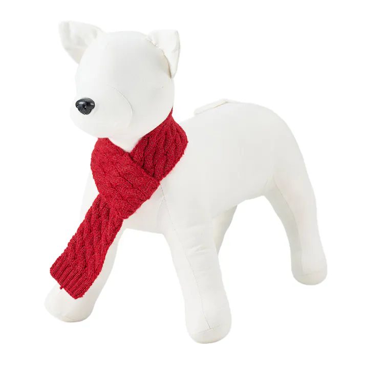 【送料無料】反射ニットマフラー レッド ペット服(犬の服)
