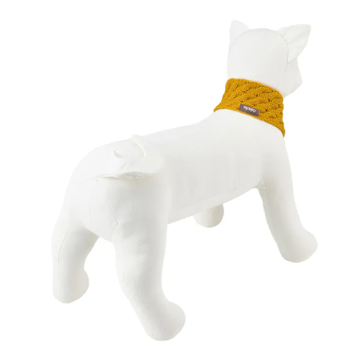 【送料無料】反射ニットマフラー マスタード ペット服(犬の服)