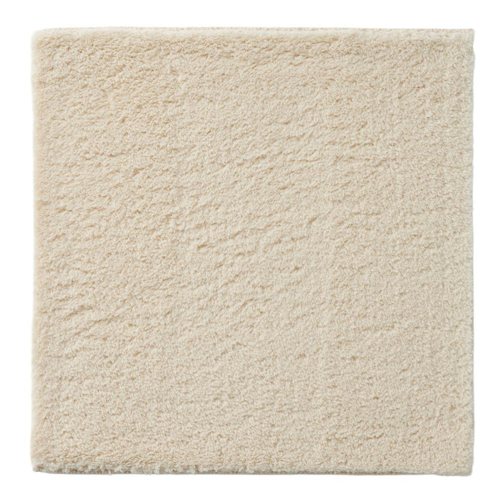 洗えるパズルラグマット プレーン アイボリー 幅38cm 奥行38cm 厚さ1.5cm