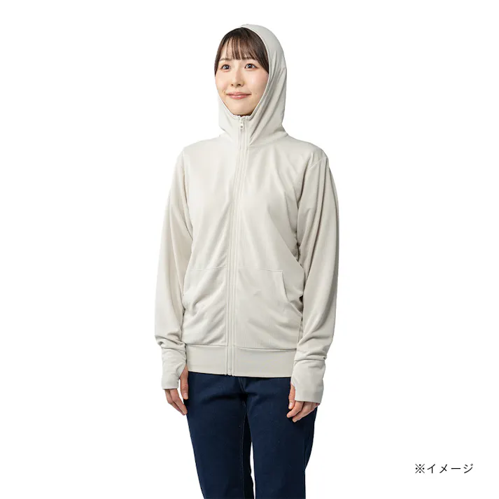 SDUVカットメッシュ冷感パーカー LL ベージュ