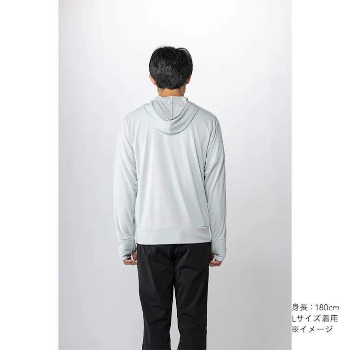 SDUVカットメッシュ冷感パーカー L グレー