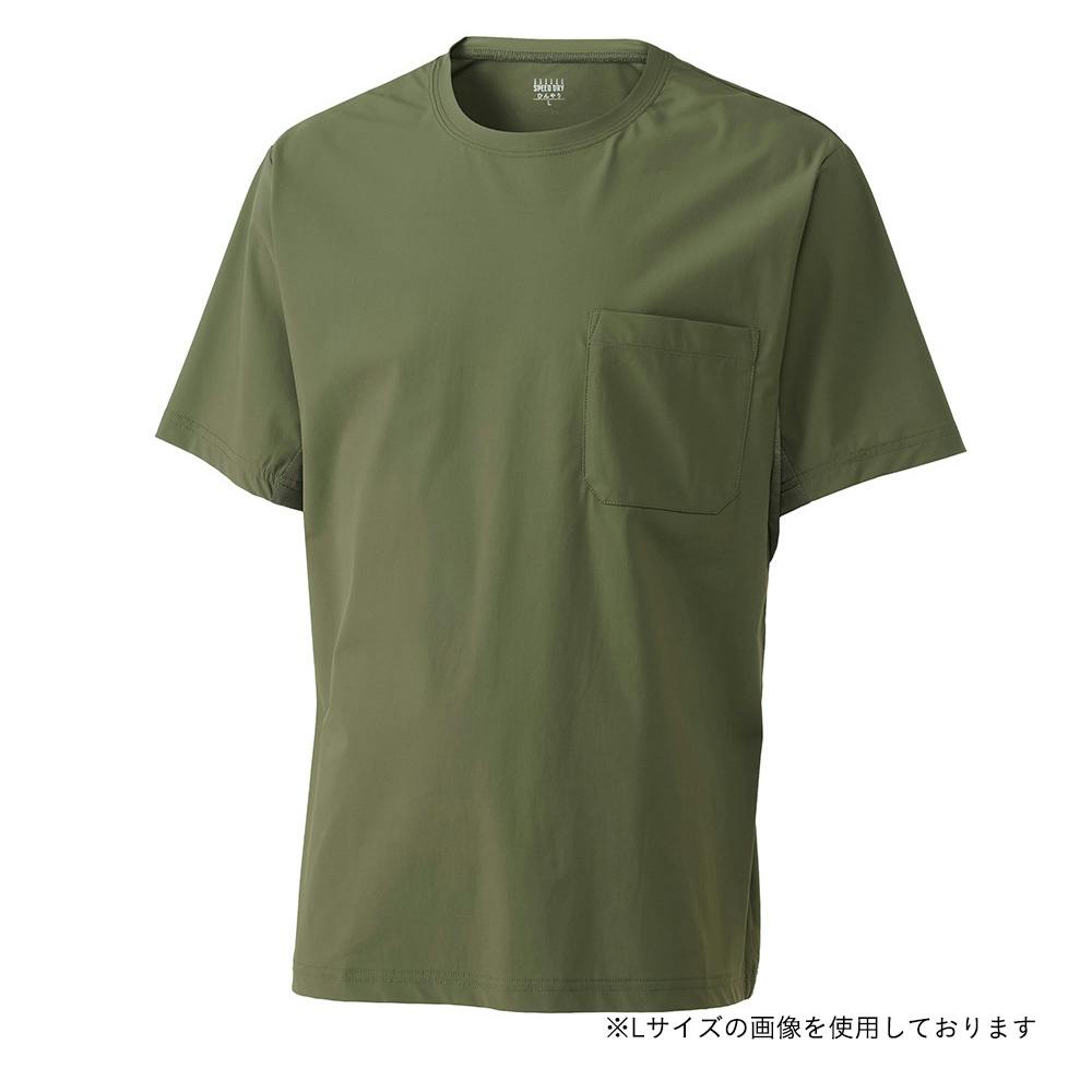 完売品　EFFLORESCENCE ナイロン半袖シャツ　カーキ　 サイズ　M SDひんやりストレッチTシャツ 半袖 カーキ M | 作業着・作業服・安全靴