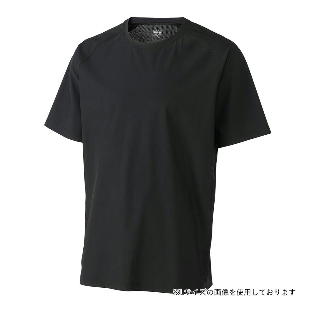 SDひんやりストレッチメッシュ切替Tシャツ 半袖 ブラック M