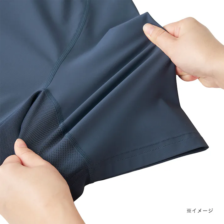 SDひんやりストレッチメッシュ切替Tシャツ 半袖 L ネイビー
