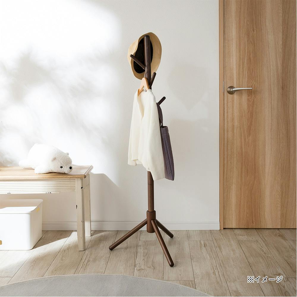 木製ポールハンガー ブラウン P10 高さ175cm | ハンガーラック・ポール