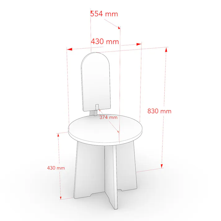 【CDM】5° CHAIR Rと直線の椅子【別送品】
