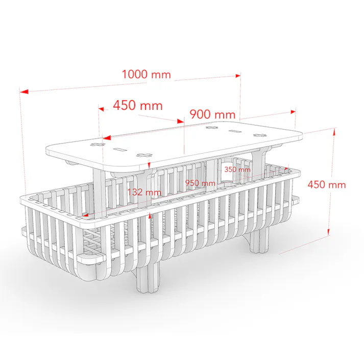 【CDM】KUJIRA かご付きベンチ【別送品】