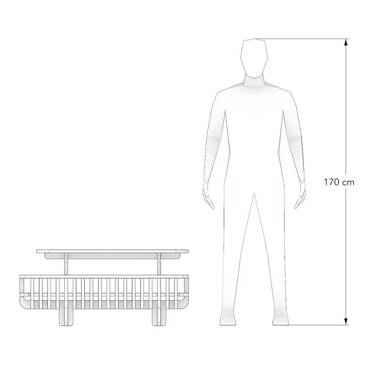 【CDM】KUJIRA かご付きベンチ【別送品】