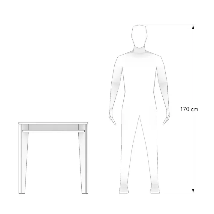 【CDM】スクエアテーブル 70cm【別送品】