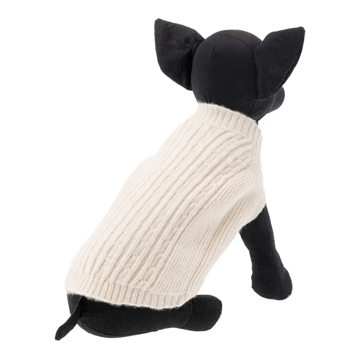 【送料無料】縫い目のない優しいニット アイボリー 3Lサイズ ペット服(犬の服)