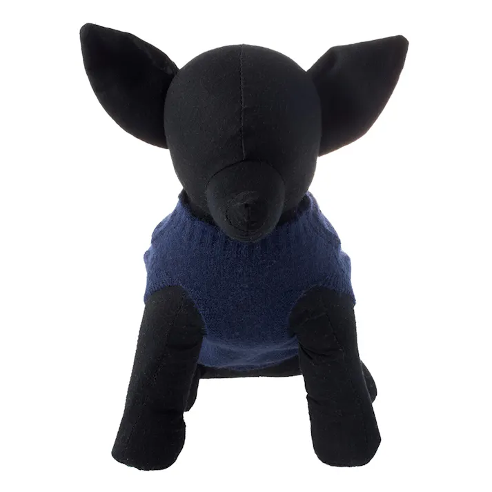 【送料無料】縫い目のない優しいニット ネイビー Lサイズ ペット服(犬の服)