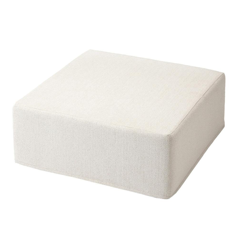 ブロックソファカバー ホワイト 幅90cm 奥行90cm 高さ36cm ※カバーのみ【別送品】