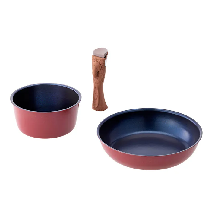 取っ手が外せる軽量フライパン 3点セット