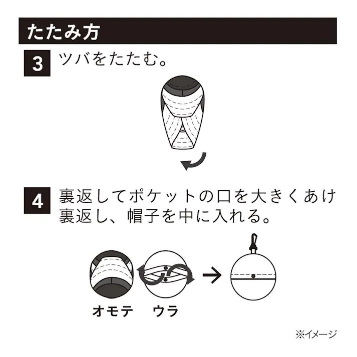 カインズ パッカブルあご紐付きハット グレー