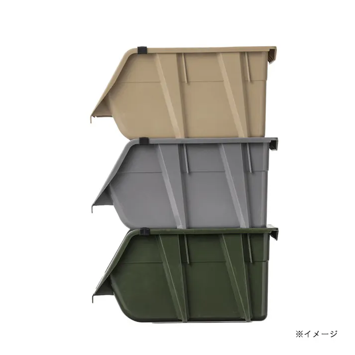 カインズ 積み重ねて使いやすいコンテナ カーキ 幅16cm 奥行25cm 高さ12.8cm