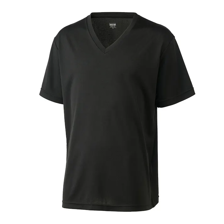 抗菌防臭SDTシャツ V首 L ブラック