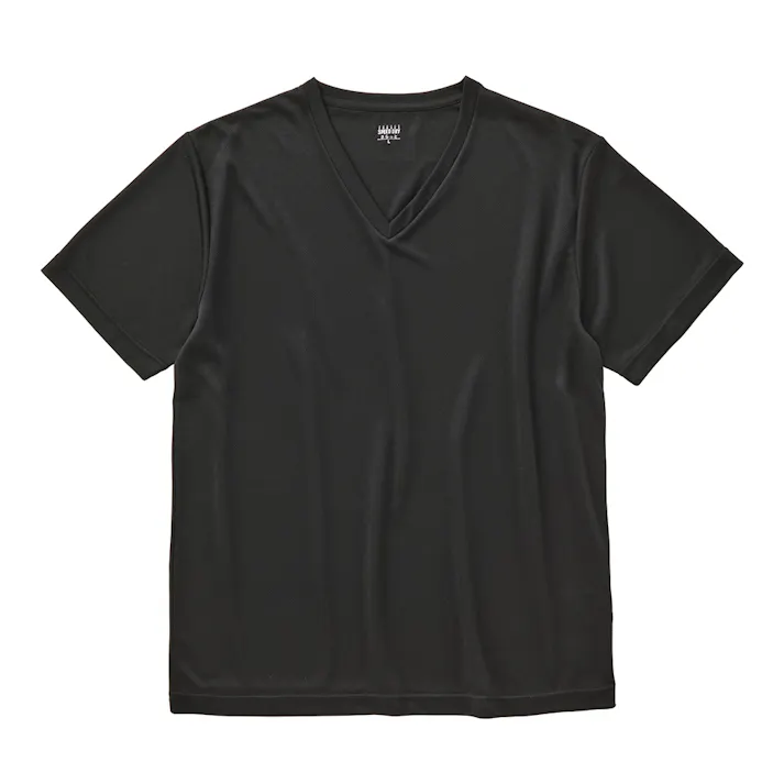 抗菌防臭SDTシャツ V首 L ブラック