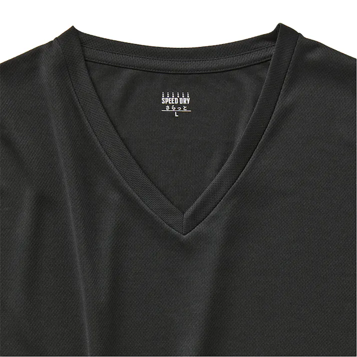 抗菌防臭SDTシャツ V首 L ブラック