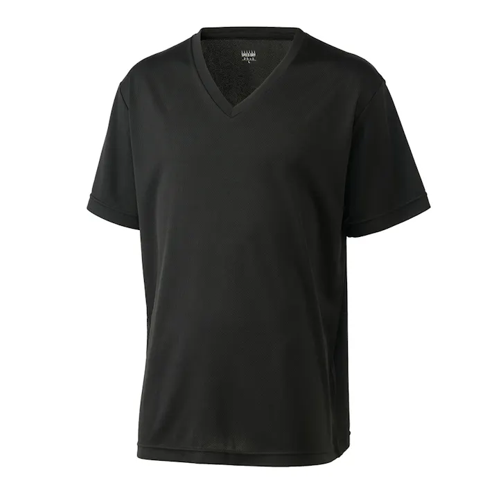抗菌防臭SDTシャツ V首 L ブラック