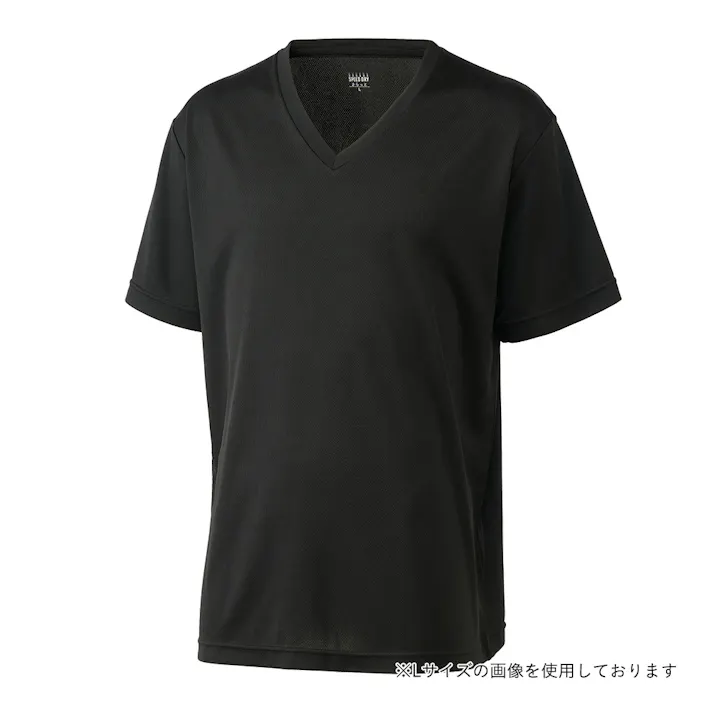 抗菌防臭SDTシャツ V首 3L ブラック