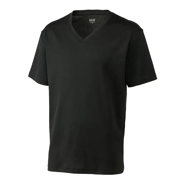 抗菌防臭綿混SDTシャツ V首 3L ブラック