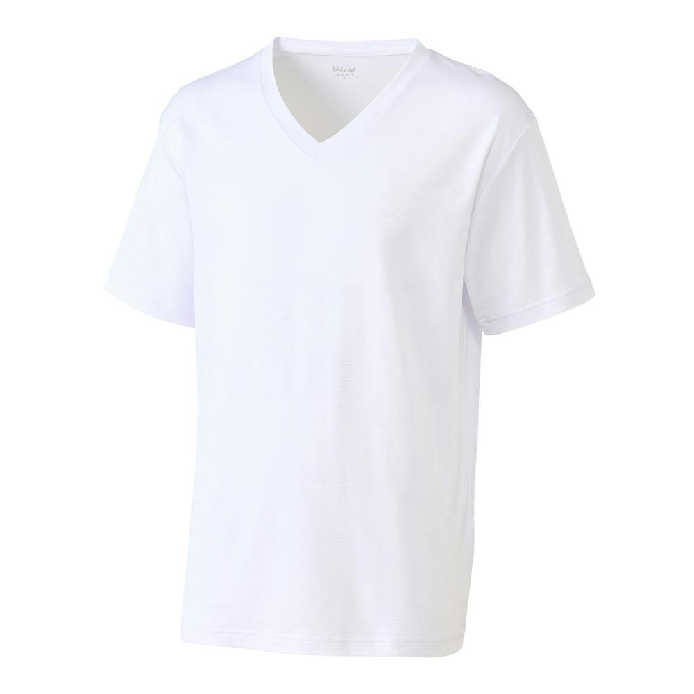 抗菌防臭綿混SDTシャツ V首 LL ホワイト