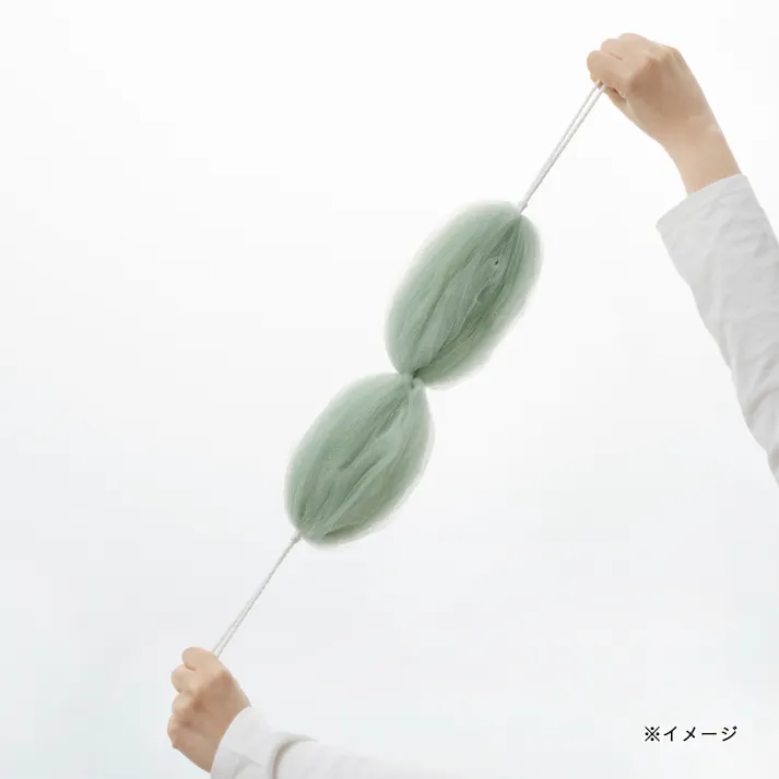 背中が洗いやすい泡立ちバスボール ダブル グリーン