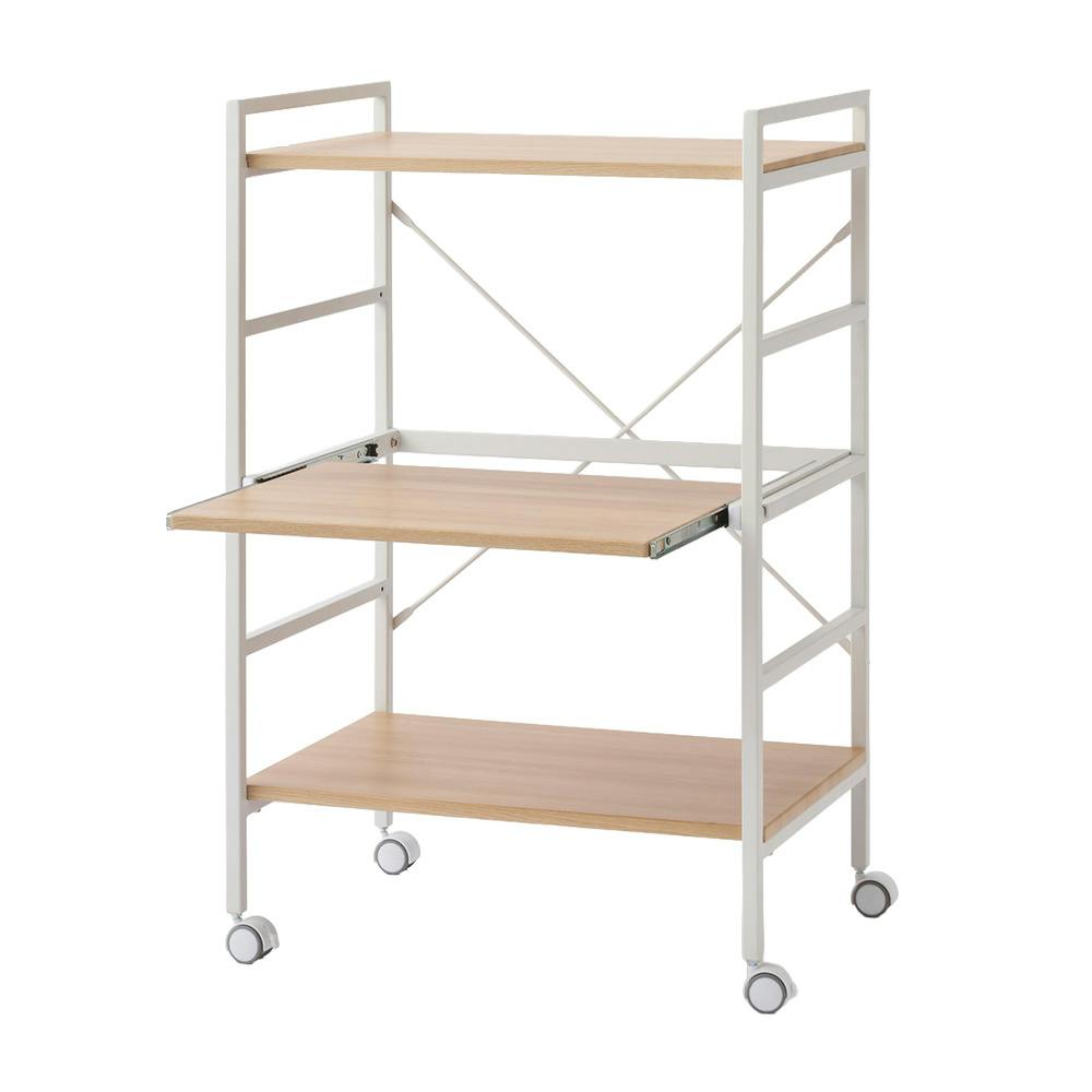 キッチンワゴン 3段 ホワイト 幅60cm 奥行44cm 高さ92cm | キッチン