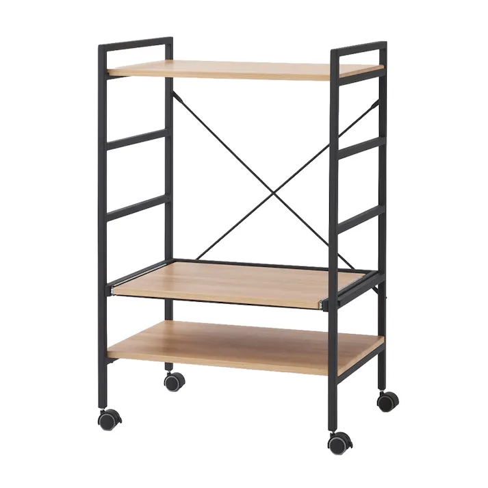 カインズ キッチンワゴン 3段 ブラック 幅60cm 奥行44cm 高さ92cm マルチワゴン