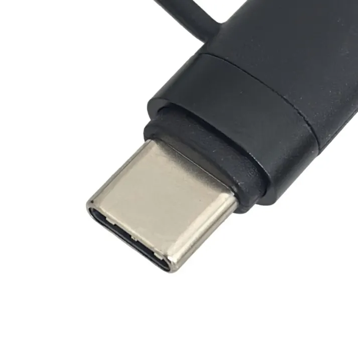 カインズ シリコンケーブル マグネットタイプ Type-A to Type-C +互換Lightning用 1m ブラック