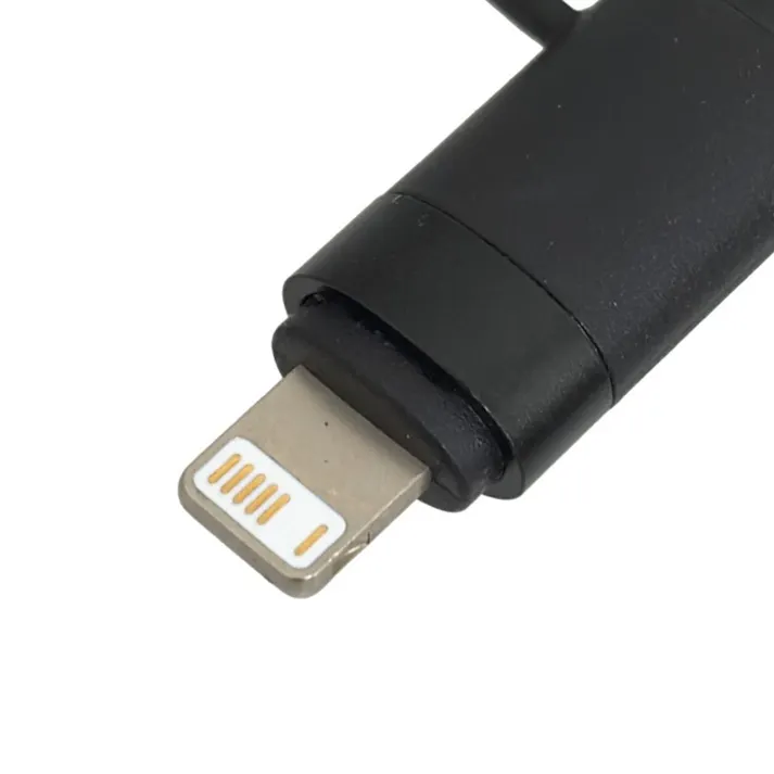 カインズ シリコンケーブル マグネットタイプ Type-A to Type-C +互換Lightning用 1m ブラック