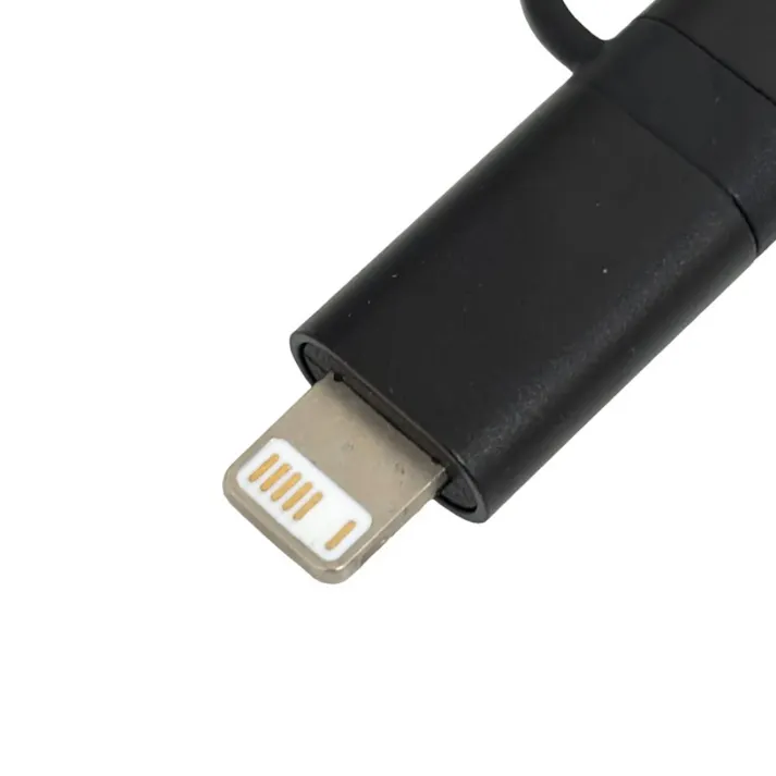 カインズ 平型ケーブル マグネットタイプ Type-A to Type-C +互換Lightning用 1m ブラック