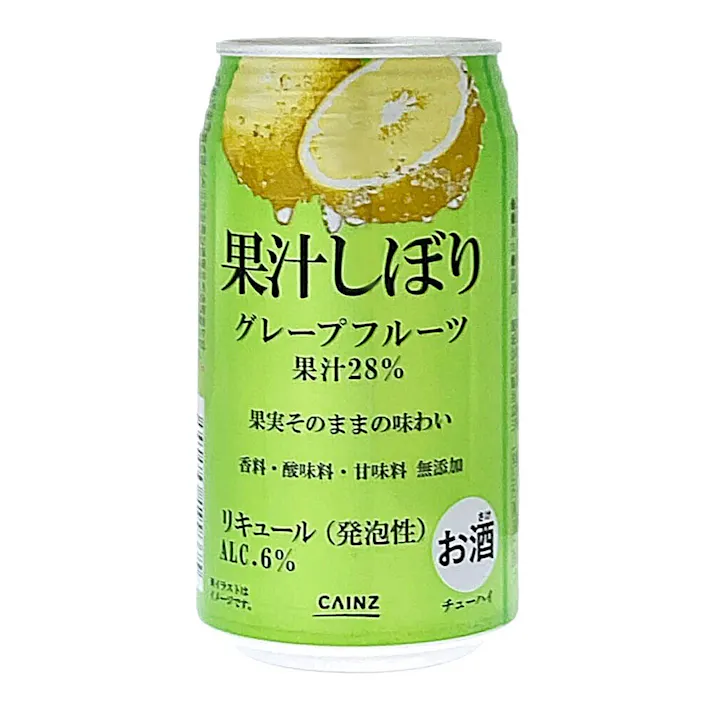 【ケース販売】果汁しぼり グレープフルーツ ALC.6% 350ml×24本