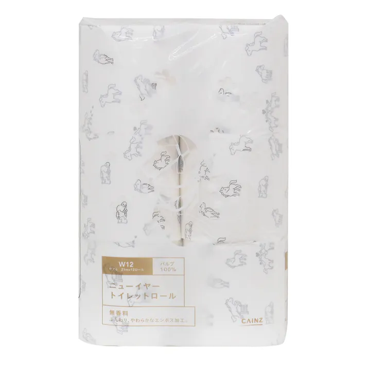 CAINZ ニューイヤートイレットロール ウマ 無香料 ダブル 21m×12ロール