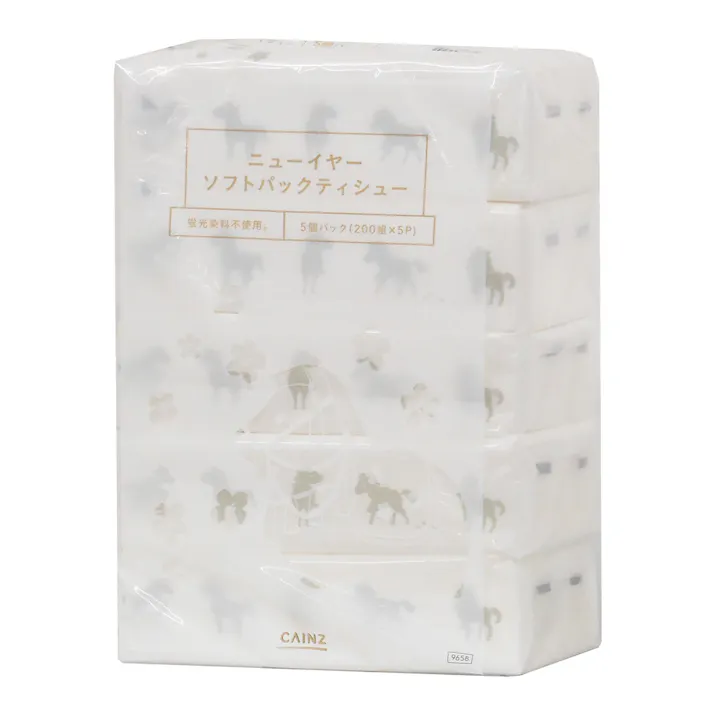 CAINZ ニューイヤーソフトパックティシュー ウマ 200組×5個パック