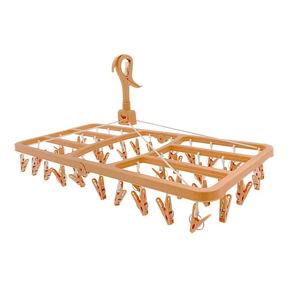 ワイヤー角型ハンガー オレンジ 40ピンチ