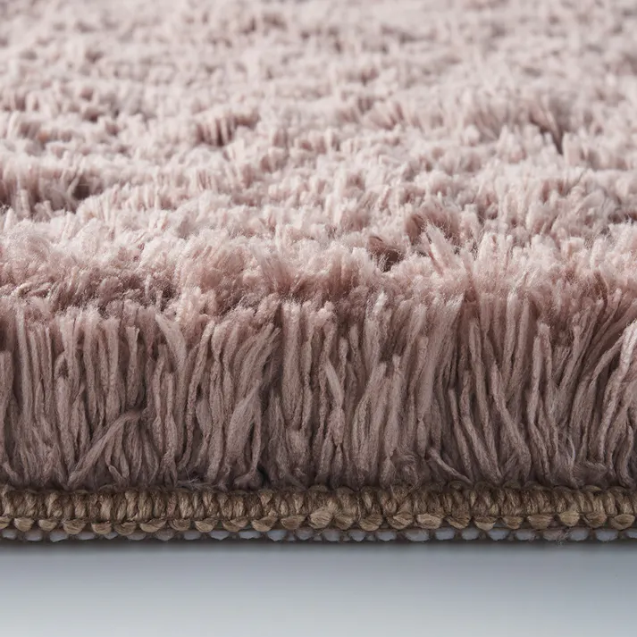 洗えるパズルラグマット シャギー ブラウン 幅38cm 奥行38cm 厚さ2cm