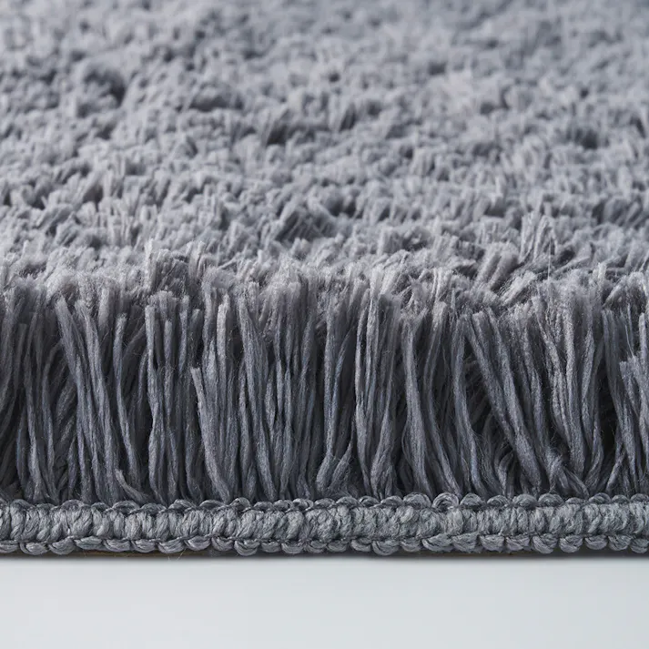 洗えるパズルラグマット シャギー ダークグレー 幅38cm 奥行38cm 厚さ2cm