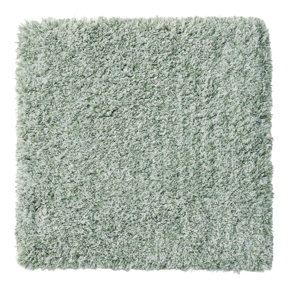 洗えるパズルラグマット Vシャギー グリーン 幅38cm 奥行38cm 厚さ2cm