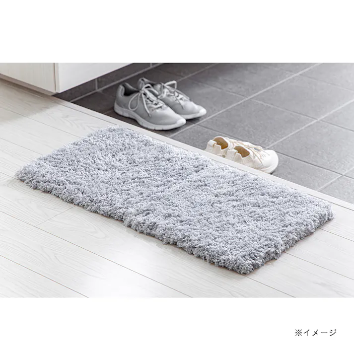 【まとめ売り】洗えるパズルラグマット 幅38cm 奥行38cm 厚さ2cm シャギー ライトグレー 12枚入