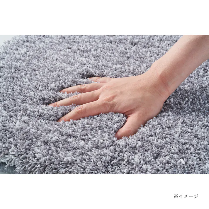 【まとめ売り】洗えるパズルラグマット 幅38cm 奥行38cm 厚さ2cm ボリュームシャギー グレー 10枚入